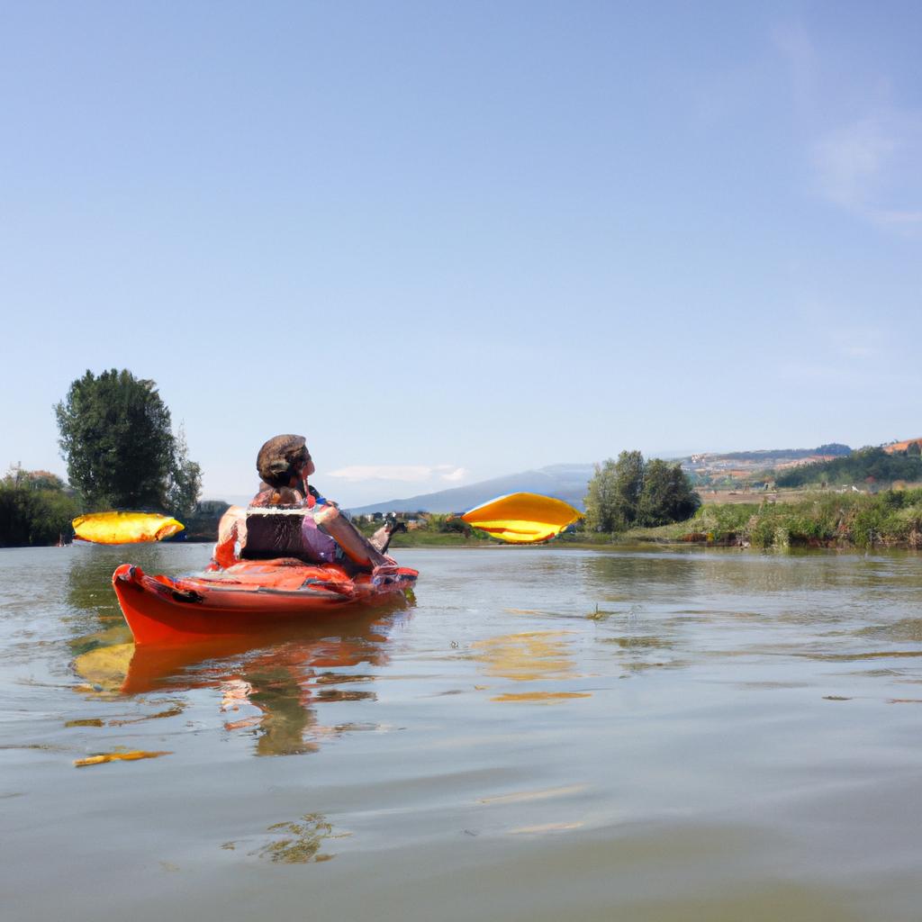 Person kayaking in natural setting