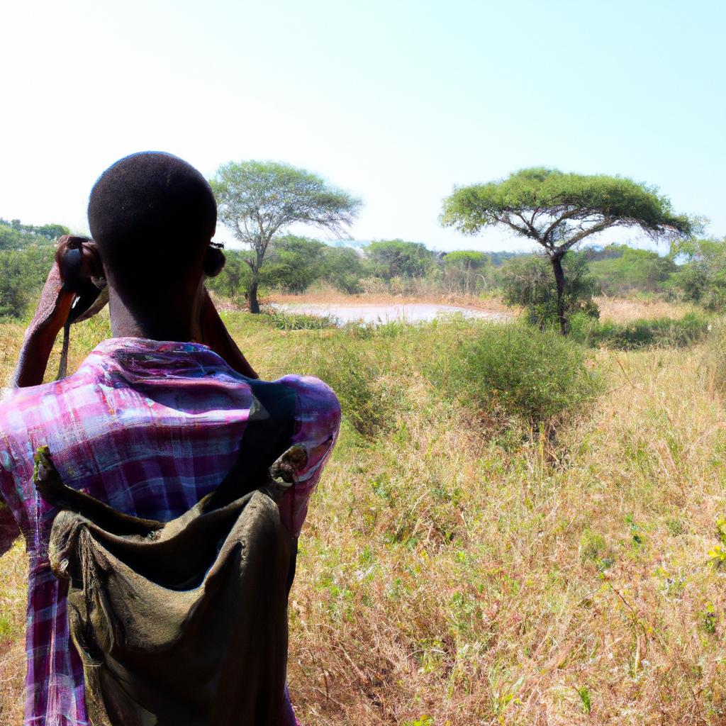 Person on safari, exploring wildlife